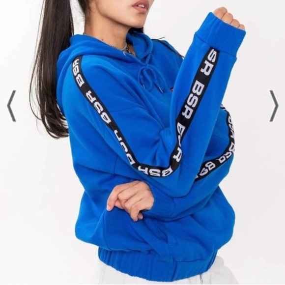 BSR By Samii Ryan Know Ya Worth Hoodie Sweatshirt Pullover Medium Royal Blue - Picture 3 of 11